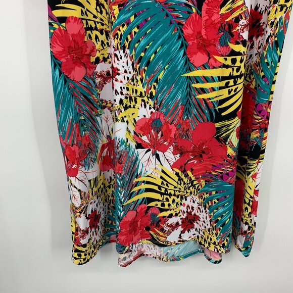 NY Collection Dress Floral Print Shift Necklace Jersey Stretch NWT - Picture 10 of 10